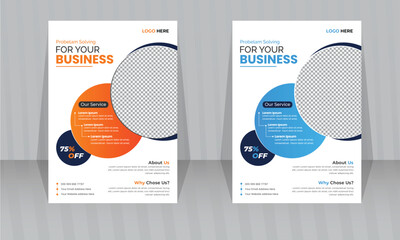 Business Flyer design A4 size corporate flyer template for marketing professional and modern business flyer with some services business flyer set with photo placement