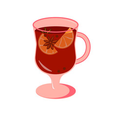 Irish Coffee Glass with mulled wine with orange and anis stars