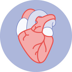 Heart illustration anatomy real icon for fitness app or website or print artwork