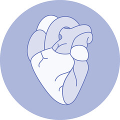 Heart illustration anatomy real icon for fitness app or website or print artwork