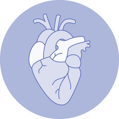 Heart illustration anatomy real icon for fitness app or website or print artwork