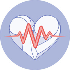 Heart illustration anatomy symbolic icon for fitness app or website or print artwork