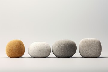 Collection of rocks on white background generative ai