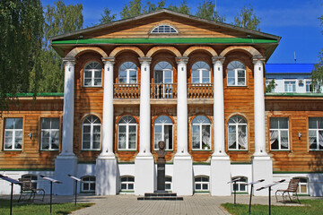 Kirov, Russia, August 17, 2021. The Zhmakins' estate is an architectural monument of Vyatka. The main house of the estate is known as the "Witberg House".