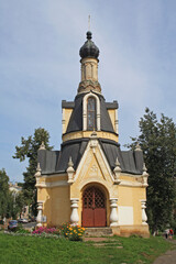 Obraz premium Kirov, Russia, August 17, 2021. Chapel of the Archangel Michael at the Razderikhinsky ravine.