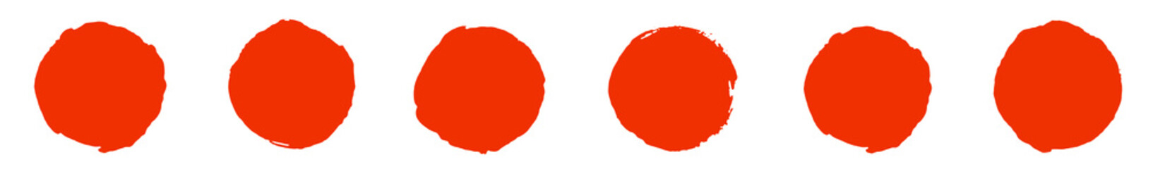 6 gemalte Kresie in rot als banner oder Vorlage für Button