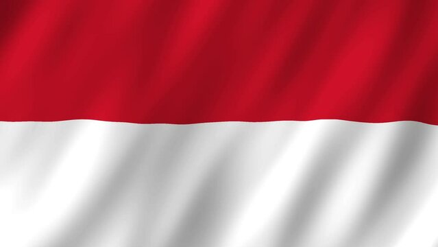 Flag of the Indonesia waving animation. looping National Indonesia flag animation background 4k