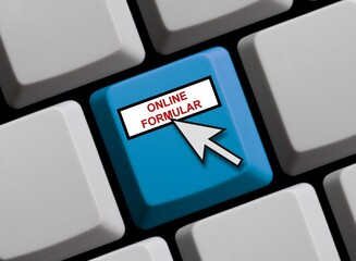 Online Formular - Alles zum Thema Anträge oder Umfrage im Internet - obrazy, fototapety, plakaty