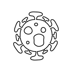 Outline Virus, germ and bacteria, microorganism type, and superbug icon.