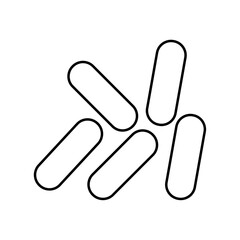 Outline Virus, germ and bacteria, microorganism type, and superbug icon.