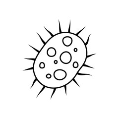 Outline Virus, germ and bacteria, microorganism type, and superbug icon.