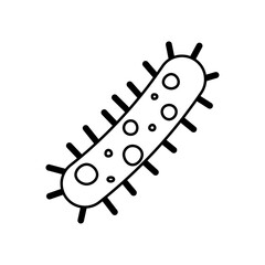 Outline Virus, germ and bacteria, microorganism type, and superbug icon.