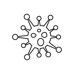 Outline Virus, germ and bacteria, microorganism type, and superbug icon.