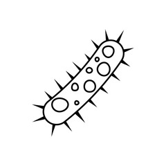 Outline Virus, germ and bacteria, microorganism type, and superbug icon.