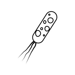 Outline Virus, germ and bacteria, microorganism type, and superbug icon.