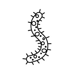 Outline Virus, germ and bacteria, microorganism type, and superbug icon.