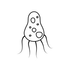 Outline Virus, germ and bacteria, microorganism type, and superbug icon.