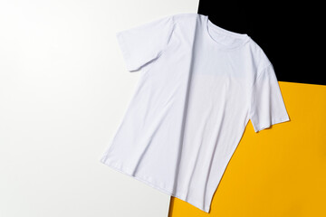 White t-shirt on colored background