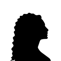 Woman avatar profile. Vector silhouette of a woman's head or icon isolated on a white background. Symbol of female beauty.