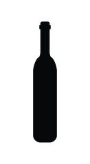 Bottle icon. Wine bottle template. Bottle of wine on white. Vector