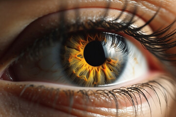 Generated ai template collage of macro detailed human eye health care laser correction concept