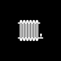 Simple illustration of hot house radiator icon for web design isolated on black background