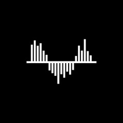 Fototapeta premium One continuous line drawing of music player soundbar with play icon isolated on black background