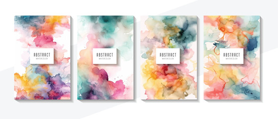 Abstract soft color pastel watercolor background. Background set. 