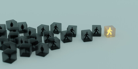 Leader leading a group 