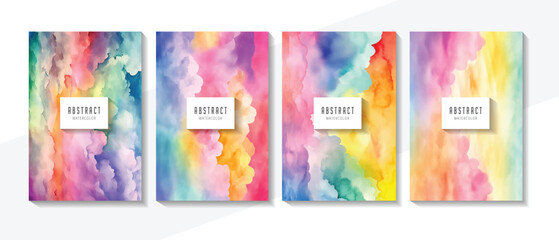 Abstract soft color pastel watercolor background. Background set. 