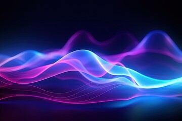 Fototapeta premium abstract futuristic background with pink blue glowing neon moving high speed wave lines and bokeh lights. Data transfer concept Fantastic wallpaper