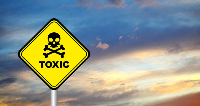 toxic sign on sky background