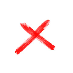 Dirty grunge hand drawn with brush strokes cross x vector illustration icon
