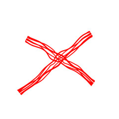Dirty grunge hand drawn with brush strokes cross x vector illustration icon