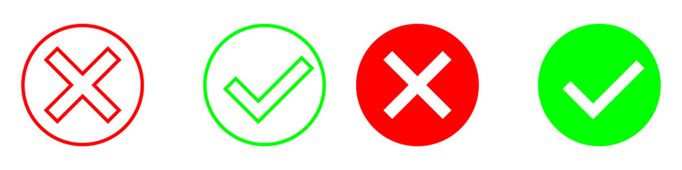 Obraz premium Ok vector icon set. Check mark illustration sign collection. Yes and no symbol or logo.