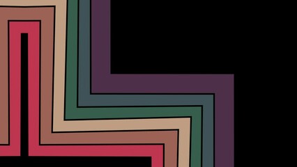 abstract retro vintage animation in 60s 70s style. Modern look rainbow old colors pallette on black background. Seamless backdrop old fashioned theme - Powered by Adobe