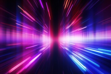 Obraz premium abstract futuristic background with pink blue glowing neon moving high speed wave lines and bokeh lights. Data transfer concept Fantastic wallpaper