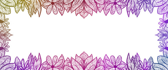 colourfull flower framework on transparent background clip art