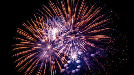 Obraz premium fireworks lighting up the night sky during a Fourth of July celebration, AI-Generated
