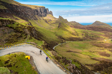Beautiful panorama view of Quiraing, Scotland, Isle of Skye