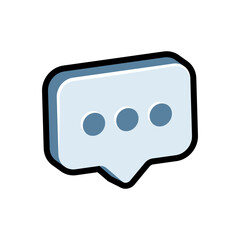 Isolated flat 3d message icon for game, interface, sticker, app. The sign in a cartoon style for match 3 or hyper casual. The sprite can be used like a craft element in hyper casual mobile game