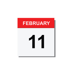 calender icon, 11 february icon with yellow background