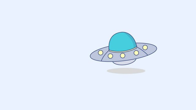 Ufo animation with cartoon style, very suitable for children's animation and space animation.
