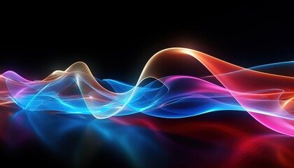 Abstract glowing lines background. Structure neon line wavy shape. sound wave rhythm, impulse background. Flame fire wave digital sound wave equalizer, technology and wave concept