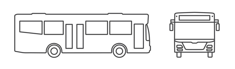 Bus thin line icon Set - Vektor Illustration Piktogramm © Trueffelpix