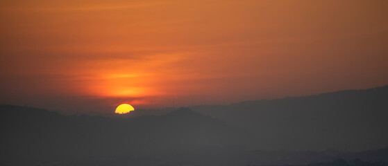 Beautiful sunset background in the mountains