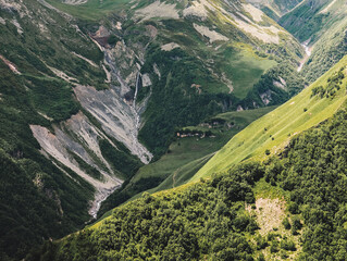 Green valley in the mountains