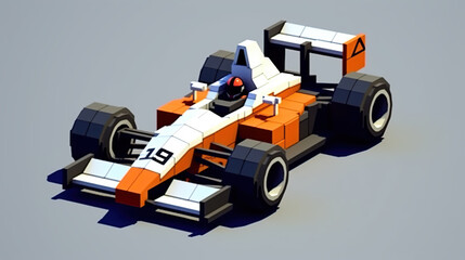 Fototapeta premium a Formula 1 race, with several cars competing at high speed on a modern track. AI generated image..