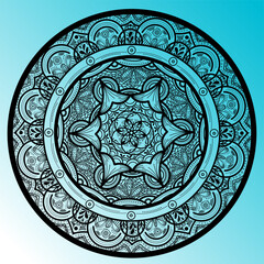 black and white circular mandala line art vector illustration
