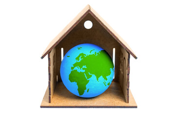 Wooden House with a Globe Inside